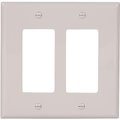Eaton Wiring Devices Wallplate, 412 in L, 456 in W, 2 Gang, Polycarbonate, White, HighGloss PJ262W